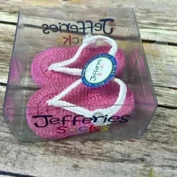 Jeffries Socks Other - Jeffries Socks Newborn Crochet Sandals | Pink and White